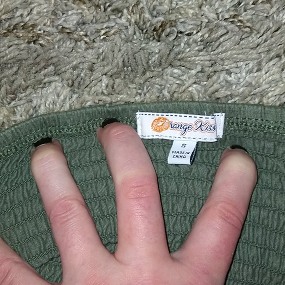 NWOT Orange Kiss 3/4 Sleeve Crop Top - Picture 4 of 4